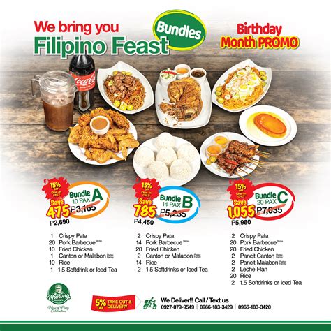 Manong's Filipino Food Menu. Some food are available daily.